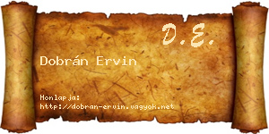 Dobrán Ervin névjegykártya