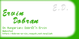 ervin dobran business card